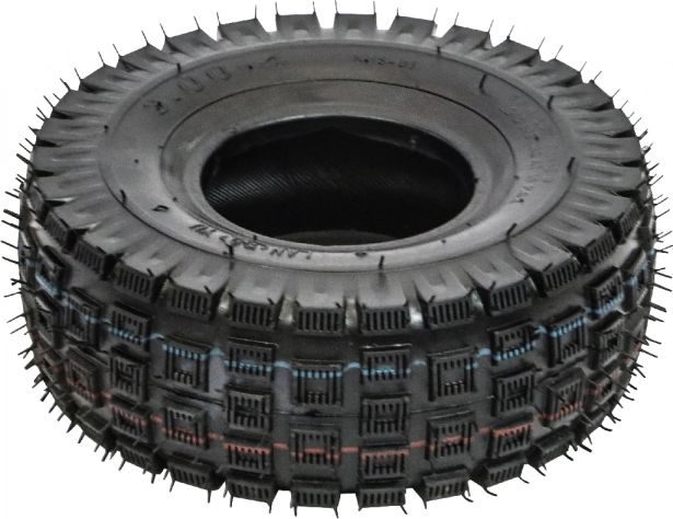 Tire - 3.00-4, Mini ATV, Wheelbarrow, Mobility, Tubeless, Knobby Tread