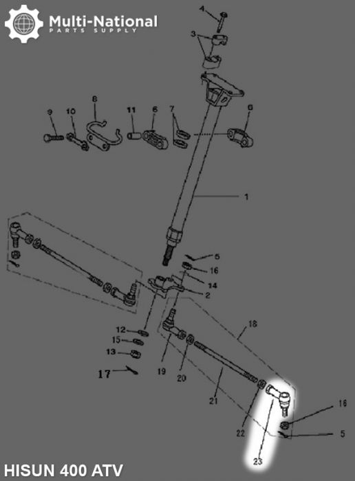 Tie Rod End - ATV, Hisun, 400cc