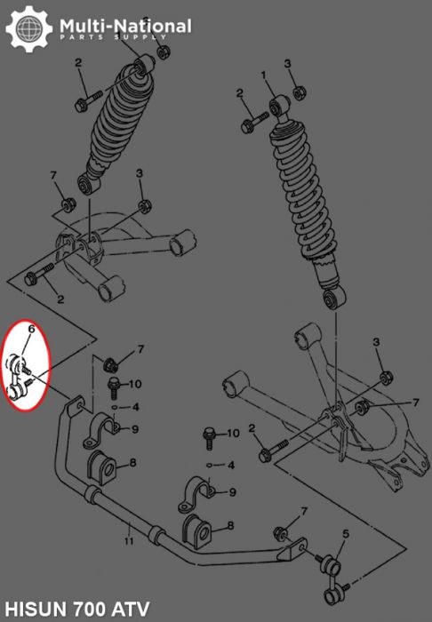 Universal Joint - Left, ATV, Hisun, 500-800cc