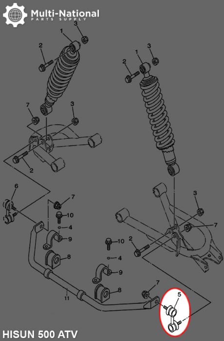 Universal Joint - Right, ATV, Hisun, 500-700cc