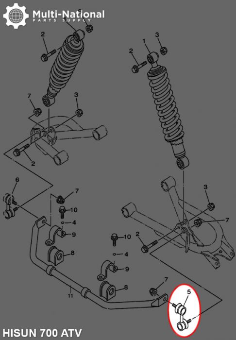 Universal Joint - Right, ATV, Hisun, 500-700cc