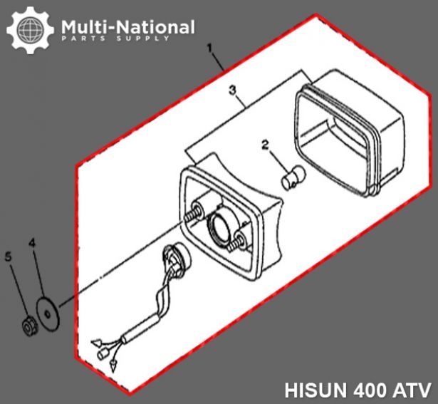 Rear Light - ATV, Hisun, 400cc