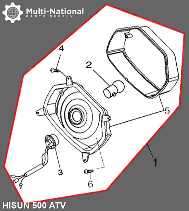 Rear Light - Hisun, 500-800cc, ATV