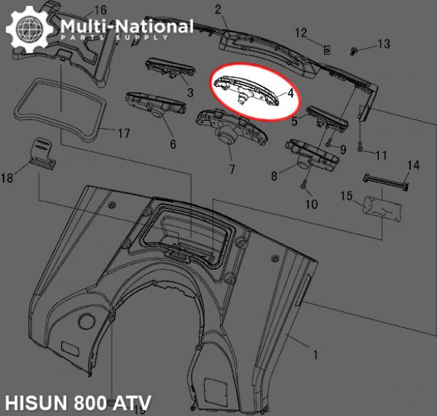 Rear Light - Hisun, 500-800cc, ATV
