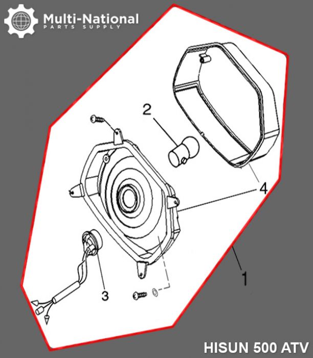 Rear Light - ATV, Hisun, 500-700cc