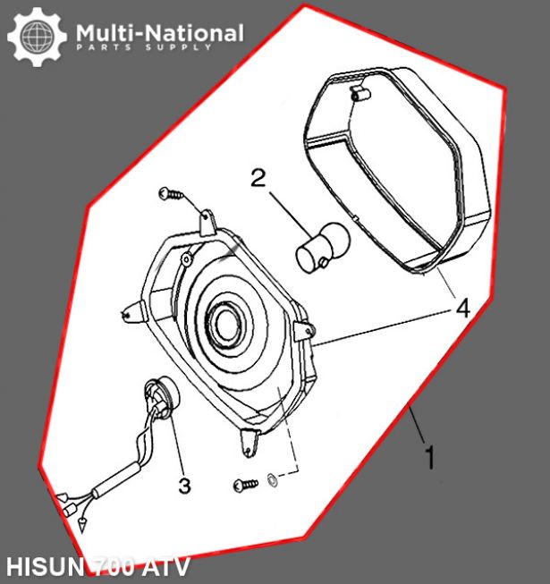 Rear Light - ATV, Hisun, 500-700cc