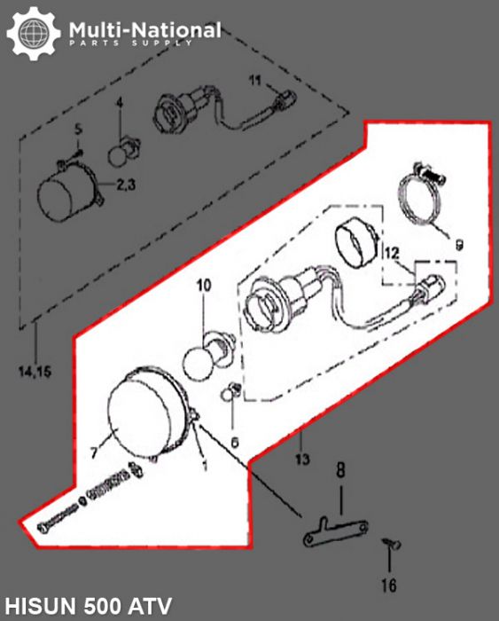 Front Light - 500-700cc, ATV, Hisun