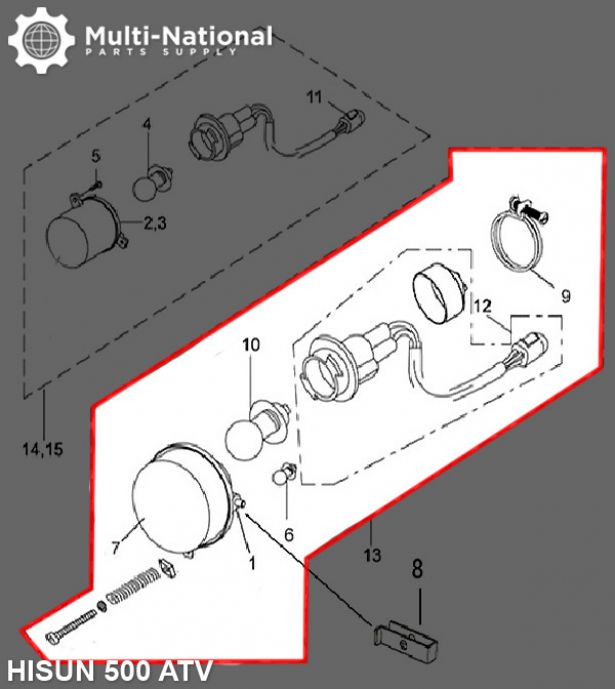 Front Light - 500-700cc, ATV, Hisun