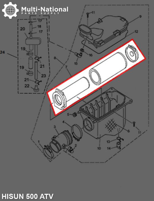 Air Filter - 400cc, 500cc, 700cc, Hisun