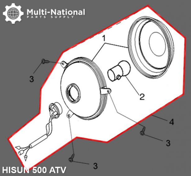 Rear Light - ATV, Hisun, 500-700cc