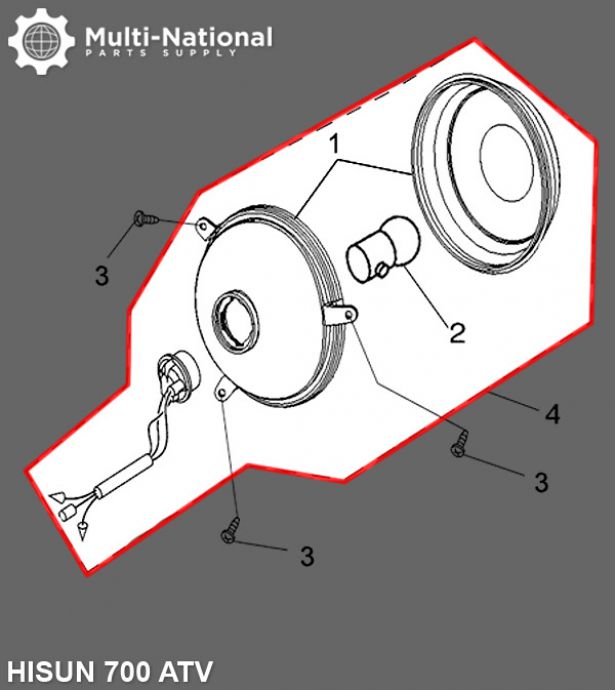 Rear Light - ATV, Hisun, 500-700cc