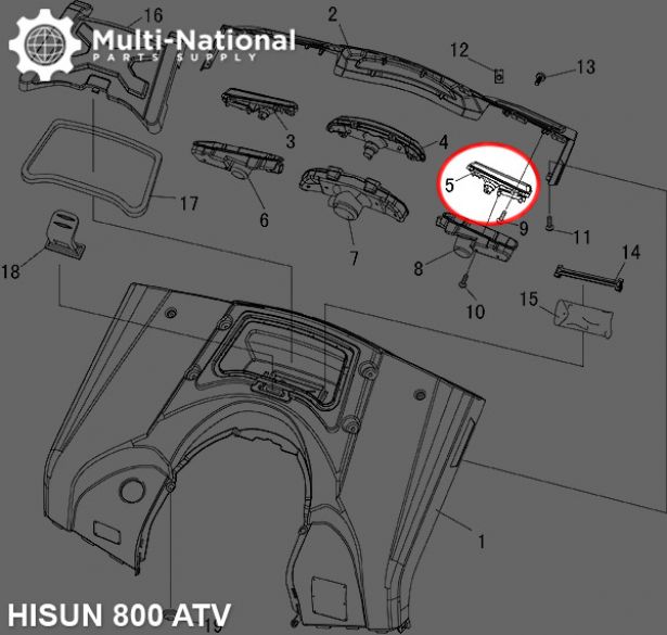 Turn Signal Light - Rear, Left, ATV, Hisun, 800cc