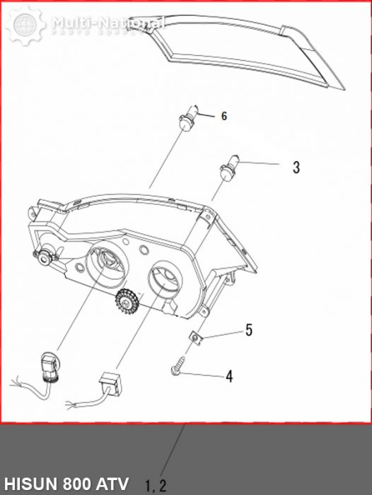 Front Light - 800cc, ATV, Hisun, Left