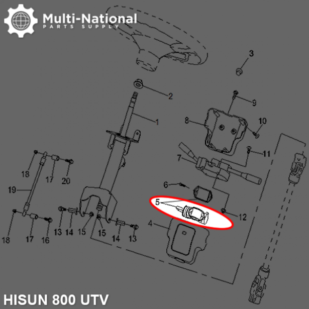 Ignition Key Switch - UTV, Hisun, 800cc
