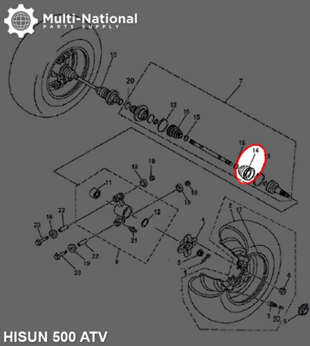 Axle Dust Cover - Outer Cover, ATV/UTV, Hisun, 400-800cc