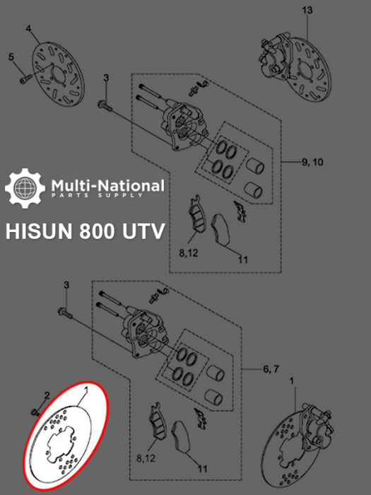 Brake Rotor - 4 Bolt 200mm 97mm Brake Disc, 400cc, 800cc, UTV, Hisun