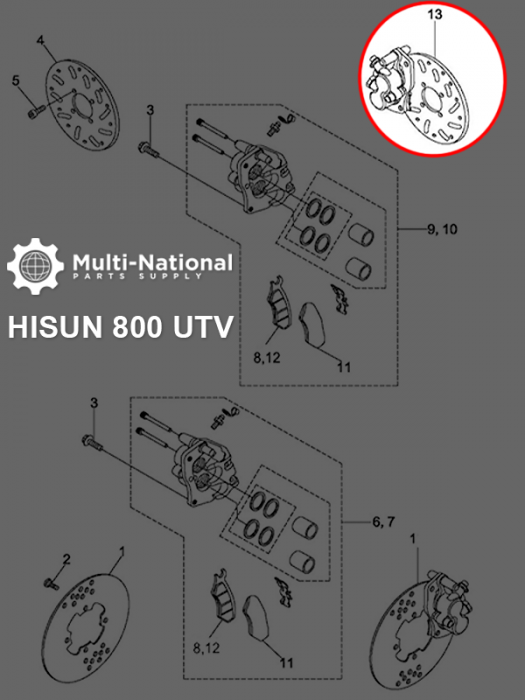 Brake Rotor - 4 Bolt 182mm 85mm Brake Disc, 400-800cc, Hisun