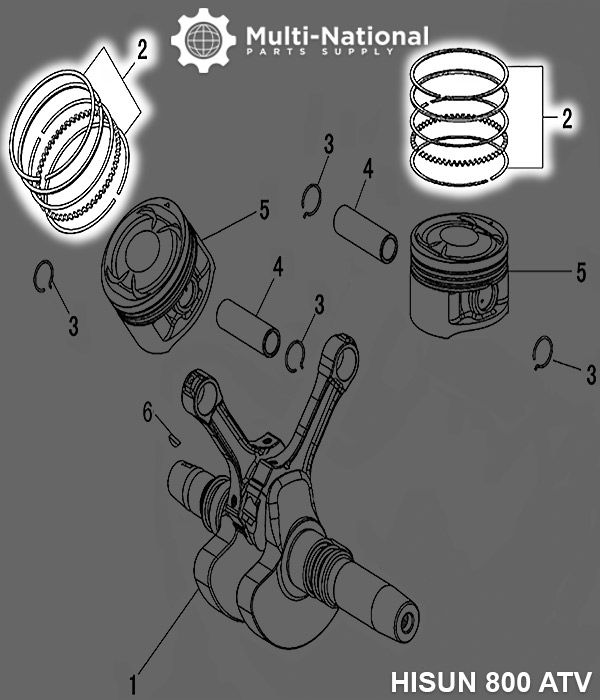 Piston Rings - 95mm (5pcs), ATV, Hisun, 800cc