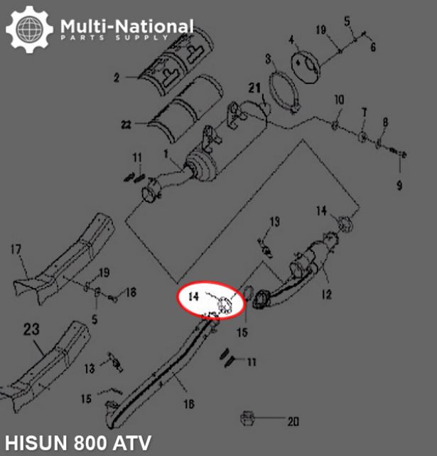 Muffler Sealing Boot - Hisun, 400-800cc, ATV/UTV