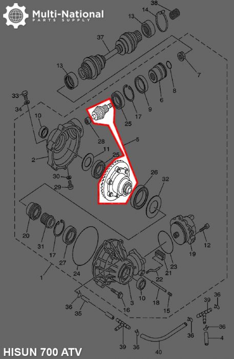 Front Differential Gears - ATV/UTV, Hisun, 400-700cc