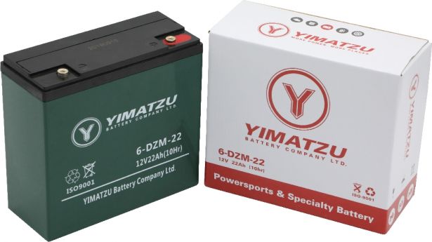 Battery - EV12220 / 6-DCM-22 / 6-DZM-22 / 6-FM-22, AGM, 12V 22Ah, Yimatzu, Threaded Terminals