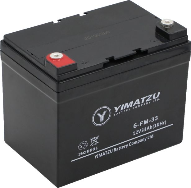 Battery - EV12330 / 6-DCM-33 / 6-DZM-33 / 6-FM-33, AGM, 12V 35Ah, Yimatzu, Threaded Terminals
