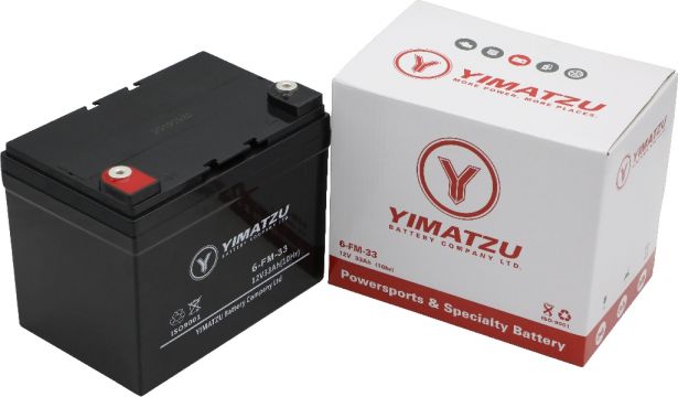 Battery - EV12330 / 6-DCM-33 / 6-DZM-33 / 6-FM-33, AGM, 12V 35Ah, Yimatzu, Threaded Terminals