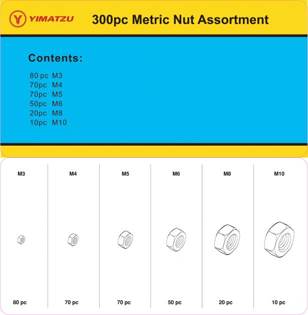 Nut Kit - Metric Nut Assortment (300pcs)