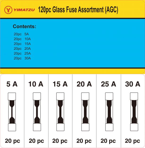 Glass Fuse Kit - AGC Glass Auto Fuse Assortment (120pcs)