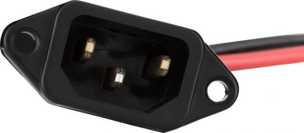 Charger Plug/Port - Electric Scooter, 3 Prong, 2 Wire