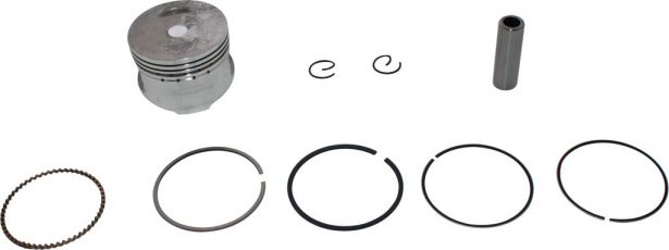 Piston and Ring Set - 50cc to 110cc, GY6, 50mm, 13mm (9pcs)