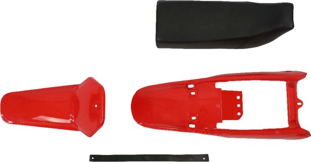 Plastic Set - Body & Seat, Yamaha PW80, Dirt Bike, Red, 3pc