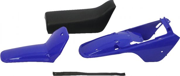 Plastic Set - Body & Seat, Yamaha PW80, Dirt Bike, Blue, 3pc