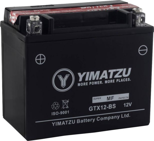 Battery - GTX12-BS Yimatzu, AGM, Maintenance Free