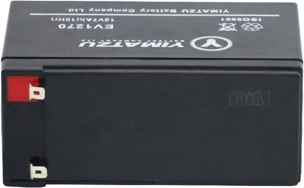 Battery - EV1207, 12V 8.0AH (20hr), Yimatzu T2 Terminals
