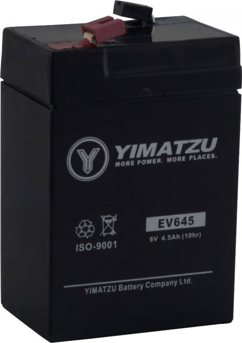 Battery - EV645, 6V 4.5AH, Yimatzu, T2 Terminals