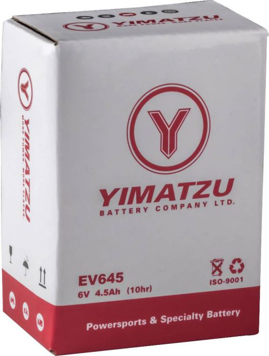 Battery - EV645, 6V 4.5AH, Yimatzu, T2 Terminals