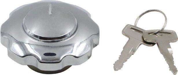 Fuel Tank Cap - Metal, Locking, ATV, 300cc, 550cc