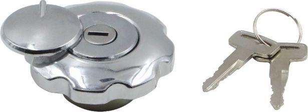 Fuel Tank Cap - Metal, Locking, ATV, 300cc, 550cc