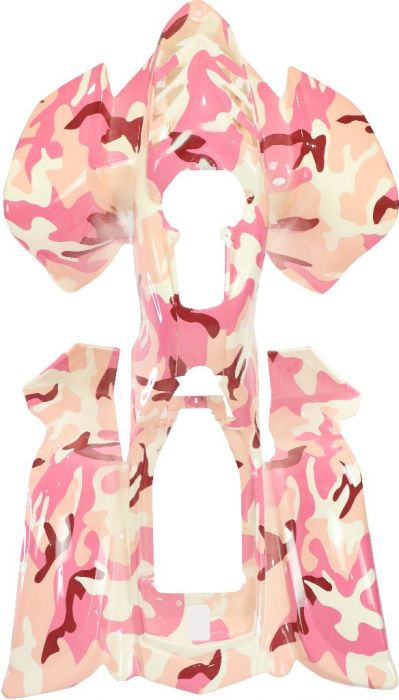 Plastic Set - 50cc to 250cc ATV, Pink Camo, Racing Style (5pcs: 2 big body pieces, nose piece, battery case, flap)