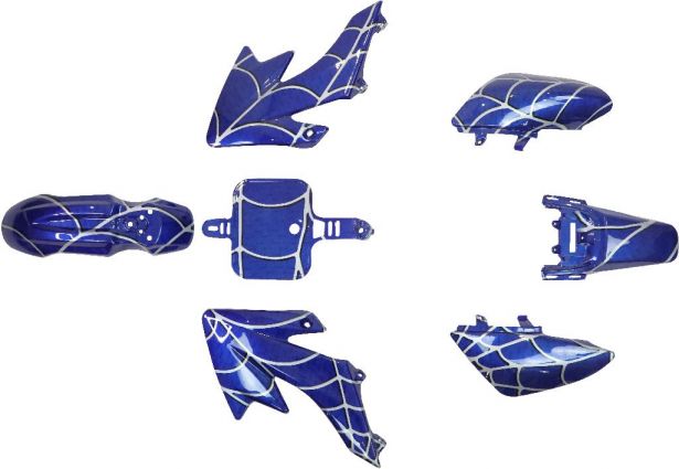Plastic Set - Honda, 50cc to 160cc, CRF50 / XR50, TaoTao DB10, Blue Spider (7pcs)