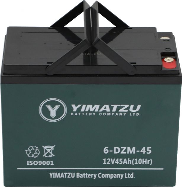 Battery - EV12450 / 6-DCM-45 / 6-DZM-45 / 6-FM-45, Version 1, AGM, 12V 48Ah, Yimatzu, Threaded Terminals