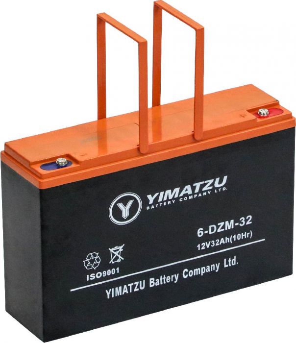 Battery - EV12320 / 6-DCM-32A / 6-DZM-32A / 6-FM-32A, AGM, 12V 32Ah, Yimatzu, Threaded Terminals