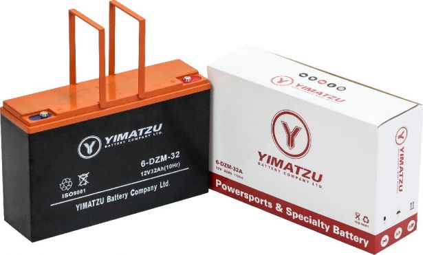 Battery - EV12320 / 6-DCM-32A / 6-DZM-32A / 6-FM-32A, AGM, 12V 32Ah, Yimatzu, Threaded Terminals