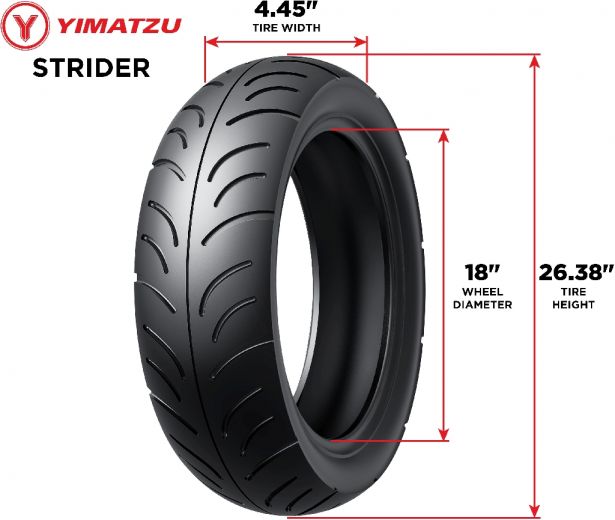 Tire - Yimatzu Strider, 120/70-12, Scooter, Tubeless