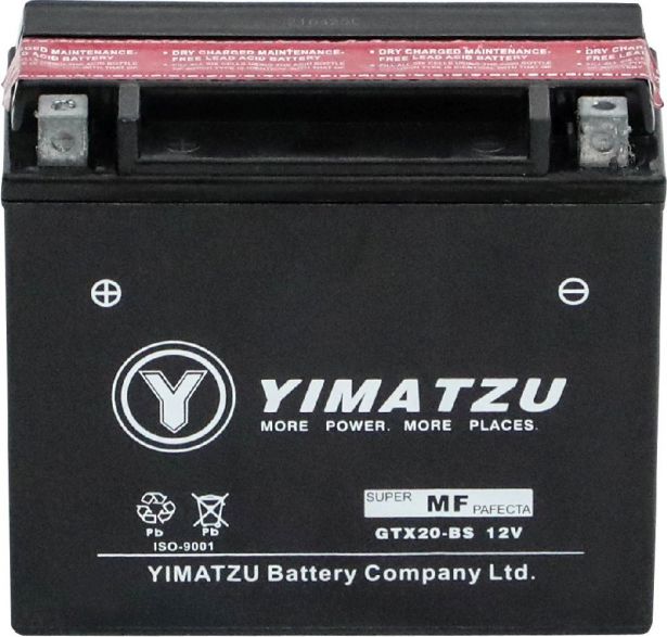 Battery - GTX20-BS Yimatzu, AGM, Maintenance Free