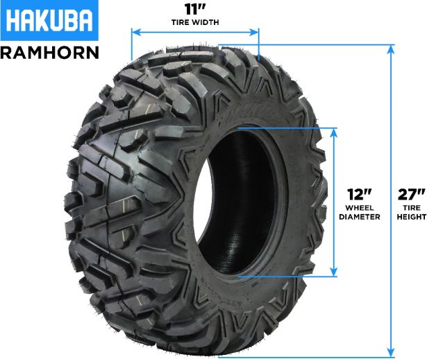 Tire - Hakuba Ramhorn Offroad, 27x11-12, 6 Ply, Bighorn Style, ATV / UTV