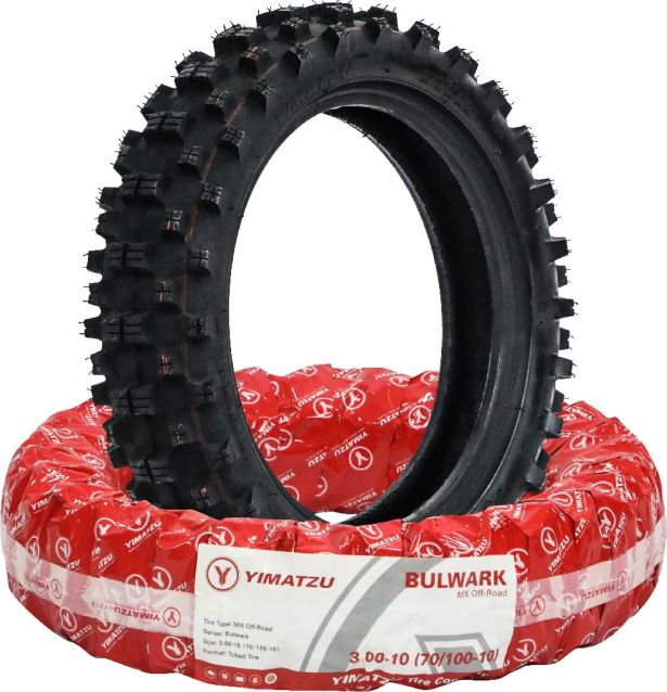 Tire - Yimatzu Bulwark 3.00-10 (70/100-10), 10 Inch, Dirt Bike/MX