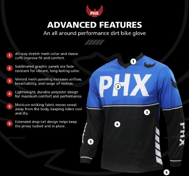 PHX Helios Jersey - Surge, Blue, Youth, XL