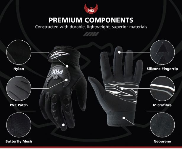 PHX Mudclaw Gloves - Tempest, Black, Adult, Small